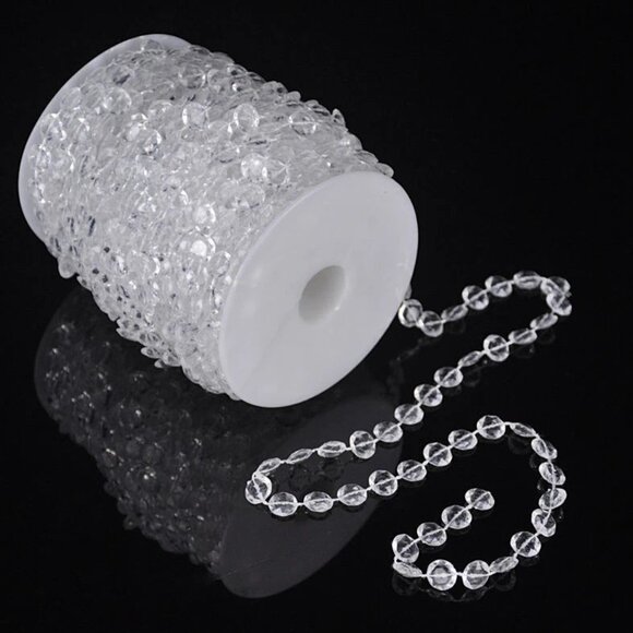 99 FT Garland Diamond Strand Acrylic Crystal Bead Beaded Wedding Decoration - Picture 1 of 5